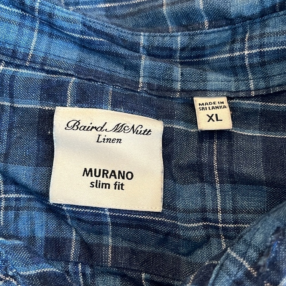 BAIRD MCNUTT 100% linen slim fit button down, size XL - Picture 2 of 4